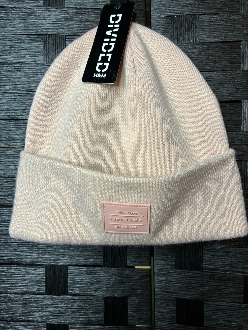 H&M Divided Pale Pink Fold-Over Knit Beanie